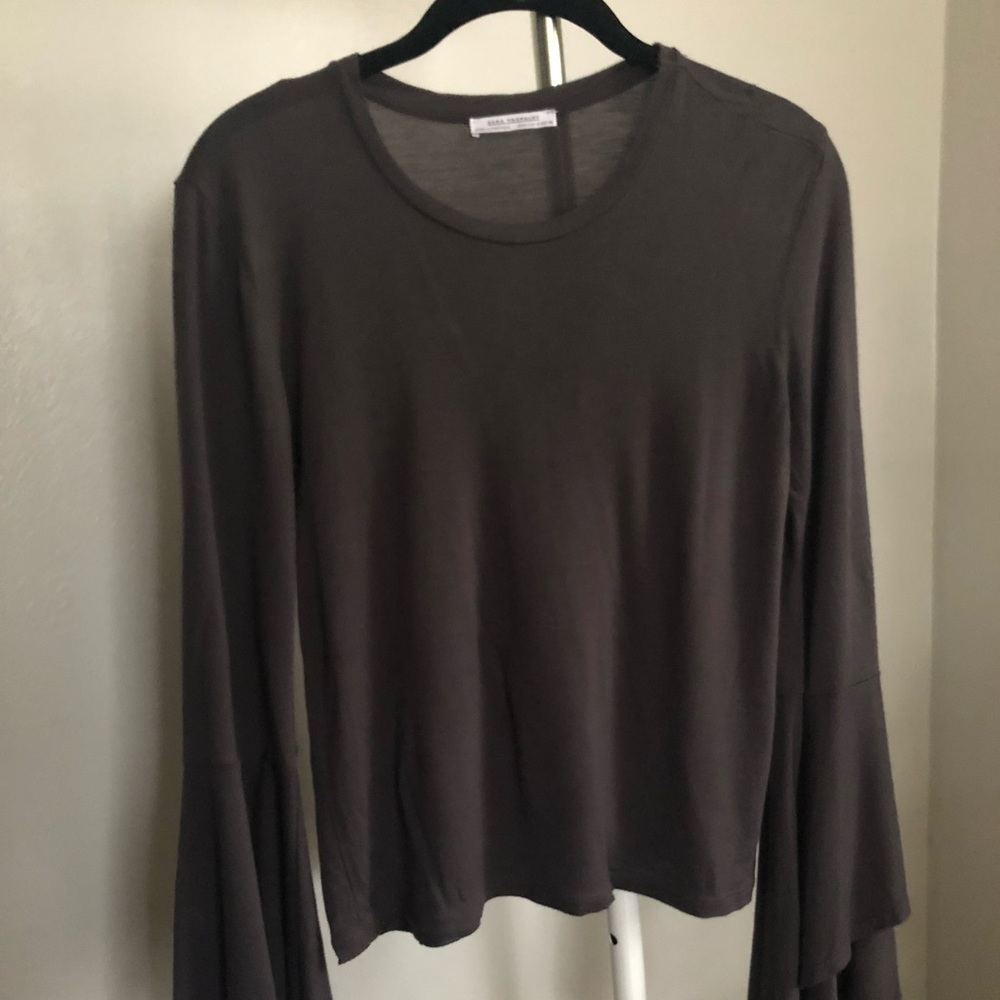 Zara grey bell sleeve top